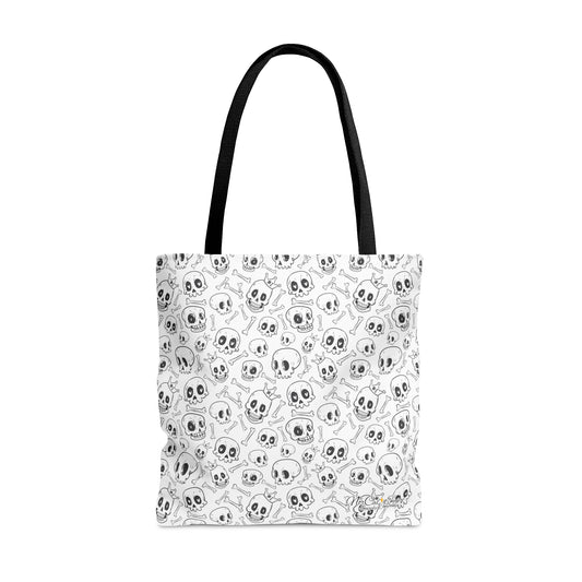 White Skully Tote Bag