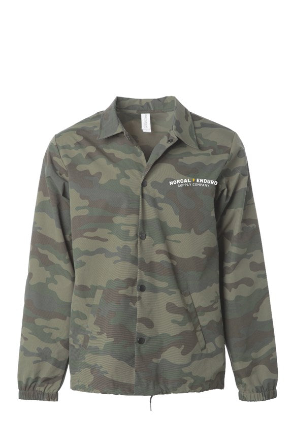 Embroidered Water Resistant Windbreaker Coaches Jacket Camo